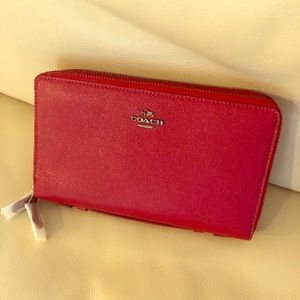 Red leather Coach wallet
